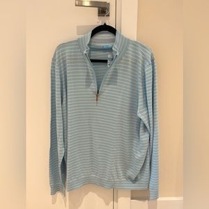 NWT J.McLaughlin Justin Striped Quarter Zip Sweater